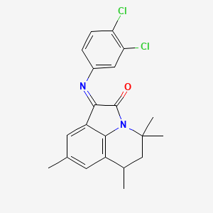 molecular formula C21H20Cl2N2O B14940161 (1E)-1-[(3,4-dichlorophenyl)imino]-4,4,6,8-tetramethyl-5,6-dihydro-4H-pyrrolo[3,2,1-ij]quinolin-2(1H)-one 