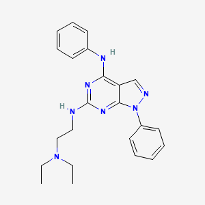 molecular formula C23H27N7 B14940196 N~6~-[2-(diethylamino)ethyl]-N~4~,1-diphenyl-1H-pyrazolo[3,4-d]pyrimidine-4,6-diamine 