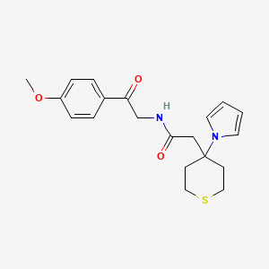 molecular formula C20H24N2O3S B14940352 N-[2-(4-methoxyphenyl)-2-oxoethyl]-2-[4-(1H-pyrrol-1-yl)tetrahydro-2H-thiopyran-4-yl]acetamide 
