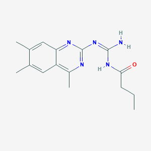 molecular formula C16H21N5O B14940538 N''-butyryl-N-(4,6,7-trimethyl-2-quinazolinyl)guanidine 