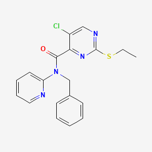 molecular formula C19H17ClN4OS B14940648 N-benzyl-5-chloro-2-(ethylsulfanyl)-N-(pyridin-2-yl)pyrimidine-4-carboxamide 
