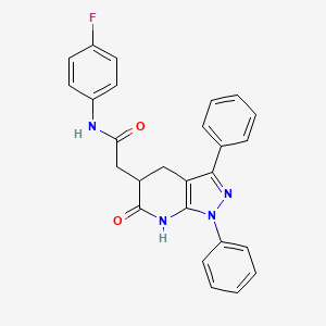molecular formula C26H21FN4O2 B14940704 N-(4-fluorophenyl)-2-(6-oxo-1,3-diphenyl-4,5,6,7-tetrahydro-1H-pyrazolo[3,4-b]pyridin-5-yl)acetamide 