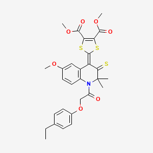 molecular formula C29H29NO7S3 B14940790 dimethyl 2-{1-[(4-ethylphenoxy)acetyl]-6-methoxy-2,2-dimethyl-3-thioxo-2,3-dihydroquinolin-4(1H)-ylidene}-1,3-dithiole-4,5-dicarboxylate 
