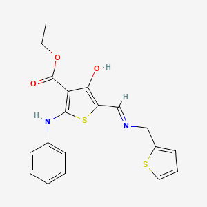 molecular formula C19H18N2O3S2 B14940962 ethyl (5Z)-4-oxo-2-(phenylamino)-5-{[(thiophen-2-ylmethyl)amino]methylidene}-4,5-dihydrothiophene-3-carboxylate 