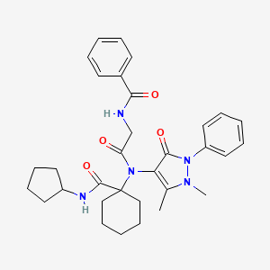 molecular formula C32H39N5O4 B14941033 N-(2-{[1-(cyclopentylcarbamoyl)cyclohexyl](1,5-dimethyl-3-oxo-2-phenyl-2,3-dihydro-1H-pyrazol-4-yl)amino}-2-oxoethyl)benzamide 