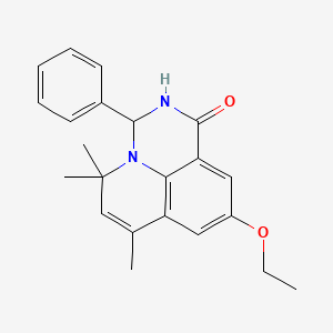molecular formula C22H24N2O2 B14941062 9-ethoxy-5,5,7-trimethyl-3-phenyl-2,3-dihydro-1H,5H-pyrido[3,2,1-ij]quinazolin-1-one 
