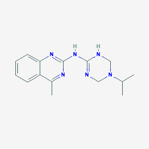 molecular formula C15H20N6 B14941179 N-(5-isopropyl-1,4,5,6-tetrahydro-1,3,5-triazin-2-yl)-N-(4-methyl-2-quinazolinyl)amine 