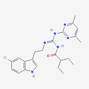 molecular formula C23H29ClN6O B14941345 N-{(E)-{[2-(5-chloro-1H-indol-3-yl)ethyl]amino}[(4,6-dimethylpyrimidin-2-yl)amino]methylidene}-2-ethylbutanamide 