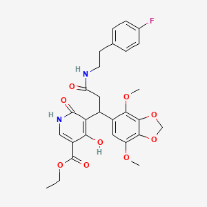 molecular formula C28H29FN2O9 B14941410 Ethyl 5-[1-(4,7-dimethoxy-1,3-benzodioxol-5-yl)-3-{[2-(4-fluorophenyl)ethyl]amino}-3-oxopropyl]-4-hydroxy-6-oxo-1,6-dihydropyridine-3-carboxylate 
