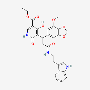 molecular formula C29H29N3O8 B14941492 ethyl 4-hydroxy-5-[3-{[2-(1H-indol-3-yl)ethyl]amino}-1-(7-methoxy-1,3-benzodioxol-5-yl)-3-oxopropyl]-6-oxo-1,6-dihydropyridine-3-carboxylate 