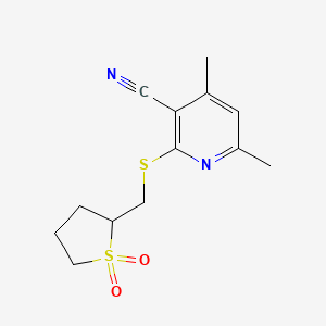 molecular formula C13H16N2O2S2 B14941555 2-{[(1,1-Dioxidotetrahydrothiophen-2-yl)methyl]sulfanyl}-4,6-dimethylpyridine-3-carbonitrile 