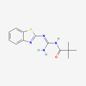 molecular formula C13H16N4OS B14941654 N-[N-(1,3-benzothiazol-2-yl)carbamimidoyl]-2,2-dimethylpropanamide 
