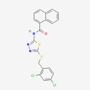 molecular formula C20H13Cl2N3OS2 B14941714 N-(5-((2,4-dichlorobenzyl)thio)-1,3,4-thiadiazol-2-yl)-1-naphthamide 