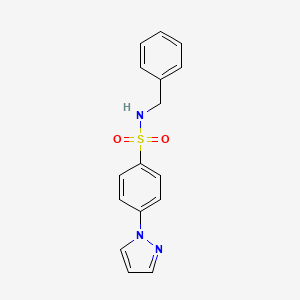 molecular formula C16H15N3O2S B14941758 N-benzyl-4-(1H-pyrazol-1-yl)benzenesulfonamide CAS No. 1015904-62-7