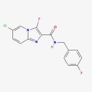 molecular formula C15H10ClF2N3O B14941777 6-chloro-3-fluoro-N-[(4-fluorophenyl)methyl]imidazo[1,2-a]pyridine-2-carboxamide 