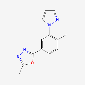 molecular formula C13H12N4O B14941789 2-methyl-5-[4-methyl-3-(1H-pyrazol-1-yl)phenyl]-1,3,4-oxadiazole 