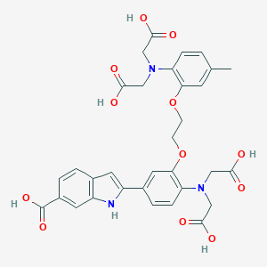 molecular formula C32H26K5N3O12 B149418 2-(4-(Bis(carboxymethyl)amino)-3-(2-(2-(bis(carboxymethyl)amino)-5-methylphenoxy)ethoxy)phenyl)-1H-indole-6-carboxylic acid CAS No. 96314-96-4