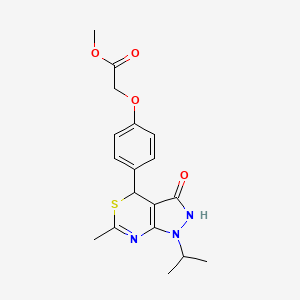 molecular formula C18H21N3O4S B14941819 Methyl {4-[6-methyl-3-oxo-1-(propan-2-yl)-1,2,3,4-tetrahydropyrazolo[3,4-d][1,3]thiazin-4-yl]phenoxy}acetate 