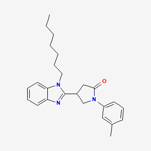 molecular formula C25H31N3O B14941843 4-(1-heptyl-1H-benzimidazol-2-yl)-1-(3-methylphenyl)pyrrolidin-2-one 