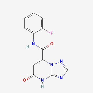 molecular formula C12H10FN5O2 B14941914 N-(2-fluorophenyl)-5-oxo-4,5,6,7-tetrahydro[1,2,4]triazolo[1,5-a]pyrimidine-7-carboxamide 