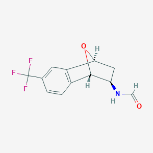 molecular formula C12H10F3NO2 B149438 1,4-Epoxy-2-formamido 1,2,3,4-tetrahydro-6-trifluoromethylnaphthalene CAS No. 134254-13-0