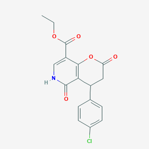 molecular formula C17H14ClNO5 B14944169 ethyl 4-(4-chlorophenyl)-2,5-dioxo-3,4,5,6-tetrahydro-2H-pyrano[3,2-c]pyridine-8-carboxylate 