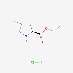 molecular formula C9H18ClNO2 B1494487 (S)-Ethyl 4,4-dimethylpyrrolidine-2-carboxylate hydrochloride 