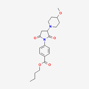 molecular formula C21H28N2O5 B14945726 Butyl 4-[3-(4-methoxypiperidin-1-yl)-2,5-dioxopyrrolidin-1-yl]benzoate 