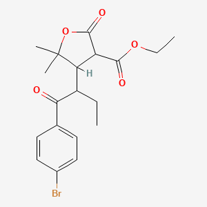 molecular formula C19H23BrO5 B14946154 Ethyl 4-[1-(4-bromophenyl)-1-oxobutan-2-yl]-5,5-dimethyl-2-oxotetrahydrofuran-3-carboxylate 
