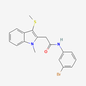 molecular formula C18H17BrN2OS B14946830 N-(3-bromophenyl)-2-[1-methyl-3-(methylsulfanyl)-1H-indol-2-yl]acetamide 