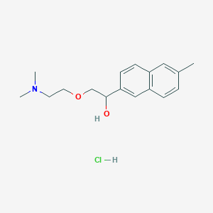 molecular formula C17H24ClNO2 B149481 alpha-((2-(Dimethylamino)ethoxy)methyl)-6-methyl-2-naphthalenemethanol hydrochloride CAS No. 131963-52-5