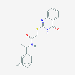 molecular formula C22H27N3O2S B14948570 N-[1-(Adamantan-1-YL)ethyl]-2-[(4-oxo-3,4-dihydro-2-quinazolinyl)sulfanyl]acetamide 