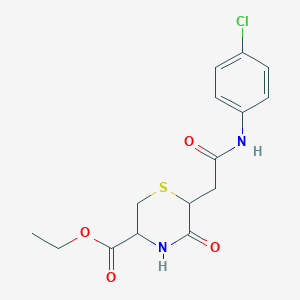 molecular formula C15H17ClN2O4S B14949408 Ethyl 6-{2-[(4-chlorophenyl)amino]-2-oxoethyl}-5-oxothiomorpholine-3-carboxylate 