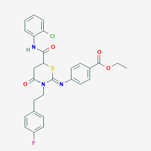 molecular formula C28H25ClFN3O4S B14949456 ethyl 4-({(2Z)-6-[(2-chlorophenyl)carbamoyl]-3-[2-(4-fluorophenyl)ethyl]-4-oxo-1,3-thiazinan-2-ylidene}amino)benzoate 