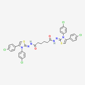 molecular formula C36H28Cl4N6O2S2 B14949485 N'~1~,N'~6~-bis[(2Z)-3,4-bis(4-chlorophenyl)-1,3-thiazol-2(3H)-ylidene]hexanedihydrazide 