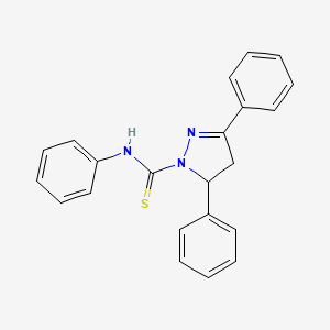 molecular formula C22H19N3S B14949525 N,3,5-Triphenyl-4,5-dihydro-1H-pyrazole-1-carbothioamide 