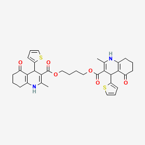 molecular formula C34H36N2O6S2 B14949559 Butane-1,4-diyl bis[2-methyl-5-oxo-4-(thiophen-2-yl)-1,4,5,6,7,8-hexahydroquinoline-3-carboxylate] 