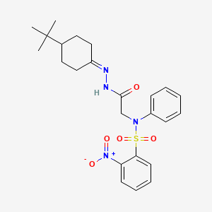molecular formula C24H30N4O5S B14950243 N-{[N'-(4-Tert-butylcyclohexylidene)hydrazinecarbonyl]methyl}-2-nitro-N-phenylbenzene-1-sulfonamide 