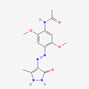 molecular formula C14H17N5O4 B14951156 N-{2,5-dimethoxy-4-[(2E)-2-(3-methyl-5-oxo-1,5-dihydro-4H-pyrazol-4-ylidene)hydrazinyl]phenyl}acetamide 