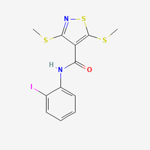 molecular formula C12H11IN2OS3 B14951997 N-(2-iodophenyl)-3,5-bis(methylsulfanyl)-1,2-thiazole-4-carboxamide 