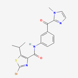molecular formula C18H17BrN4O2S B14953216 2-bromo-5-isopropyl-N-{3-[(1-methyl-1H-imidazol-2-yl)carbonyl]phenyl}-1,3-thiazole-4-carboxamide 
