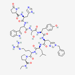 molecular formula C66H86N18O12 B1495365 H-Pyr-His-Trp-Ser-Tyr-His(1-Bn)-Leu-Arg-Pro-NHEt CAS No. 90760-96-6
