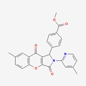 molecular formula C26H20N2O5 B14953785 Methyl 4-[7-methyl-2-(4-methylpyridin-2-yl)-3,9-dioxo-1,2,3,9-tetrahydrochromeno[2,3-c]pyrrol-1-yl]benzoate 