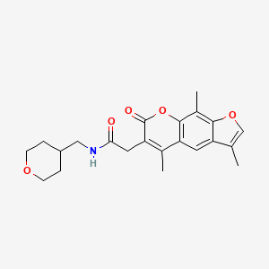 molecular formula C22H25NO5 B14953885 N-(tetrahydro-2H-pyran-4-ylmethyl)-2-(3,5,9-trimethyl-7-oxo-7H-furo[3,2-g]chromen-6-yl)acetamide 