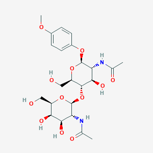 molecular formula C23H34N2O12 B1495424 N-[(2S,3R,4R,5R,6R)-2-[(2R,3S,4R,5R,6S)-5-Acetamido-4-hydroxy-2-(hydroxymethyl)-6-(4-methoxyphenoxy)oxan-3-yl]oxy-4,5-dihydroxy-6-(hydroxymethyl)oxan-3-yl]acetamide CAS No. 1858224-01-7