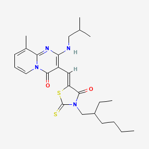 molecular formula C25H34N4O2S2 B14954349 3-(2-ethylhexyl)-5-{(Z)-1-[2-(isobutylamino)-9-methyl-4-oxo-4H-pyrido[1,2-a]pyrimidin-3-yl]methylidene}-2-thioxo-1,3-thiazolan-4-one 