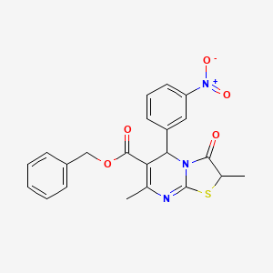 molecular formula C22H19N3O5S B14954921 benzyl 2,7-dimethyl-5-(3-nitrophenyl)-3-oxo-2,3-dihydro-5H-[1,3]thiazolo[3,2-a]pyrimidine-6-carboxylate 
