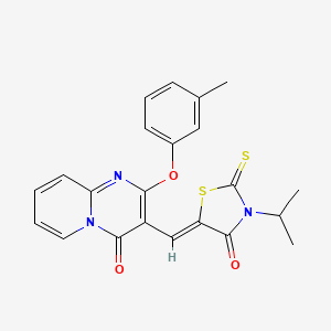molecular formula C22H19N3O3S2 B14954923 3-isopropyl-5-{(Z)-1-[2-(3-methylphenoxy)-4-oxo-4H-pyrido[1,2-a]pyrimidin-3-yl]methylidene}-2-thioxo-1,3-thiazolan-4-one 