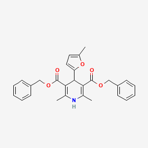 molecular formula C28H27NO5 B14955180 Dibenzyl 2,6-dimethyl-4-(5-methyl-2-furyl)-1,4-dihydro-3,5-pyridinedicarboxylate 