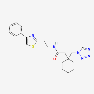 molecular formula C21H26N6OS B14955328 N-[2-(4-phenyl-1,3-thiazol-2-yl)ethyl]-2-[1-(1H-1,2,3,4-tetraazol-1-ylmethyl)cyclohexyl]acetamide 